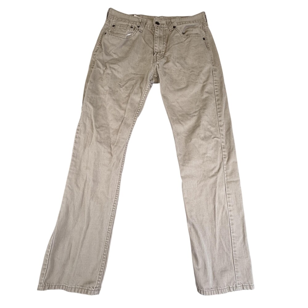 Levis 505 Jeans Mens FITS 32x30 Beige Denim Regular Fit Straight Leg Zip Fly